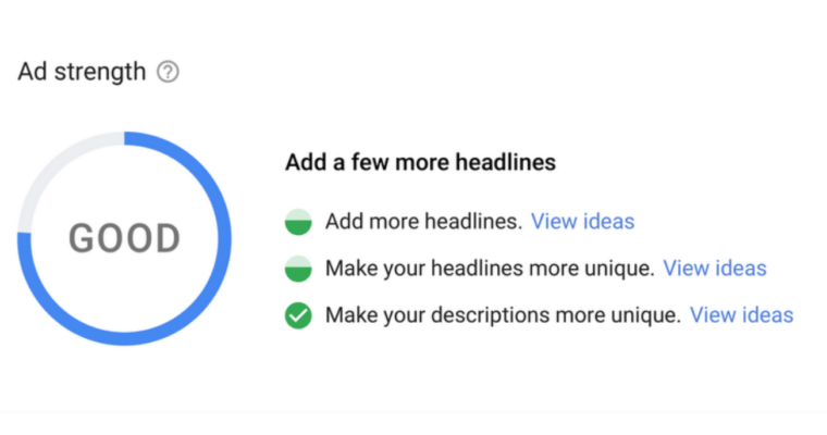Ad strength responsive search paradigma